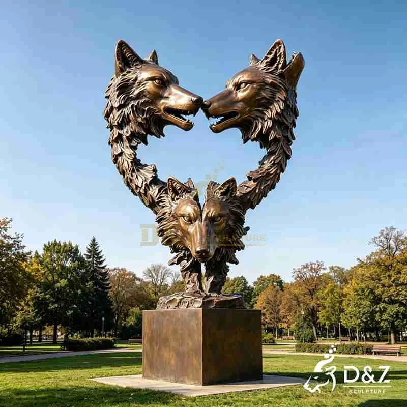 Large Bronze Abstract Wolf Statue for Outdoor DZJ-648