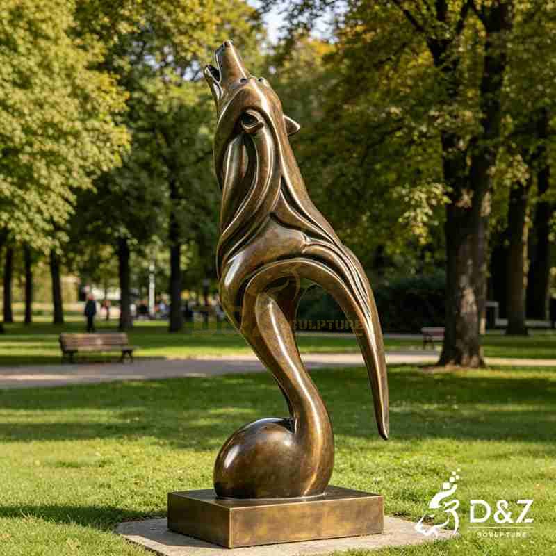 abstract wolf statue4