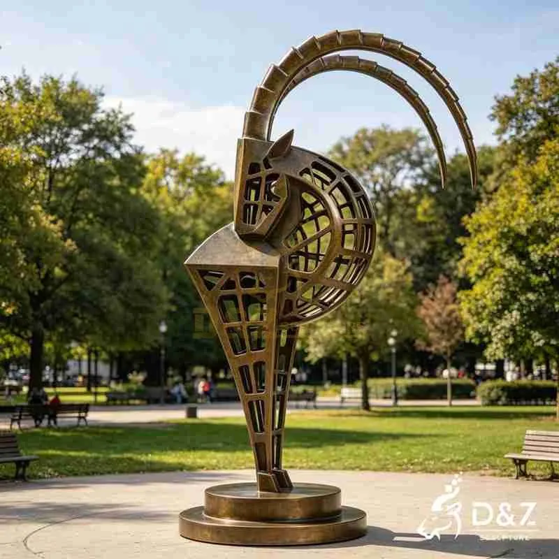 Large Outdoor Bronze Abstract Goat Statue for Sale DZJ-649