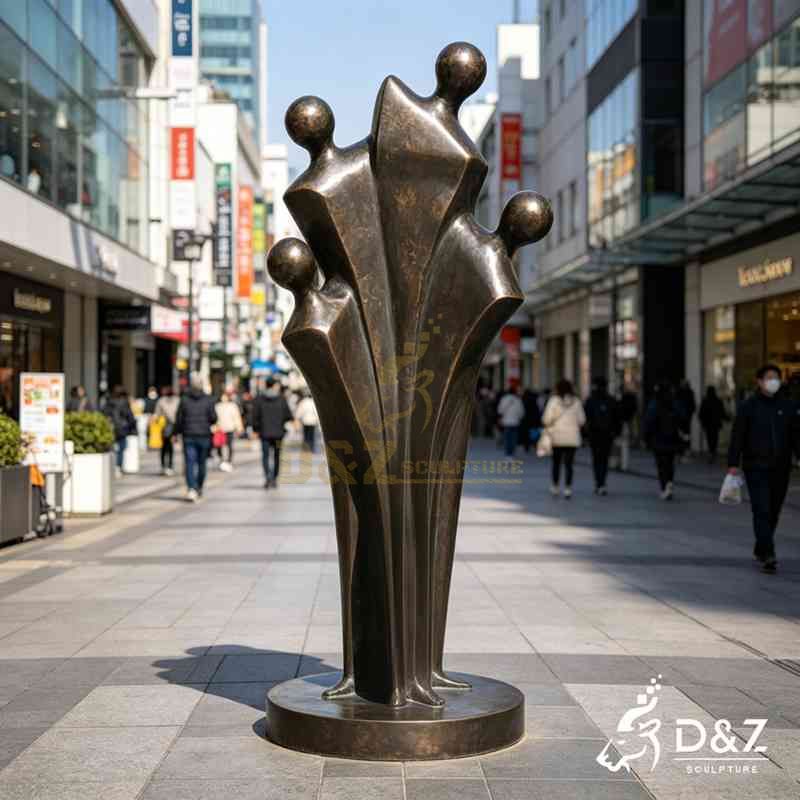 Modern Bronze Abstract Family Statue for Garden DZJ-652