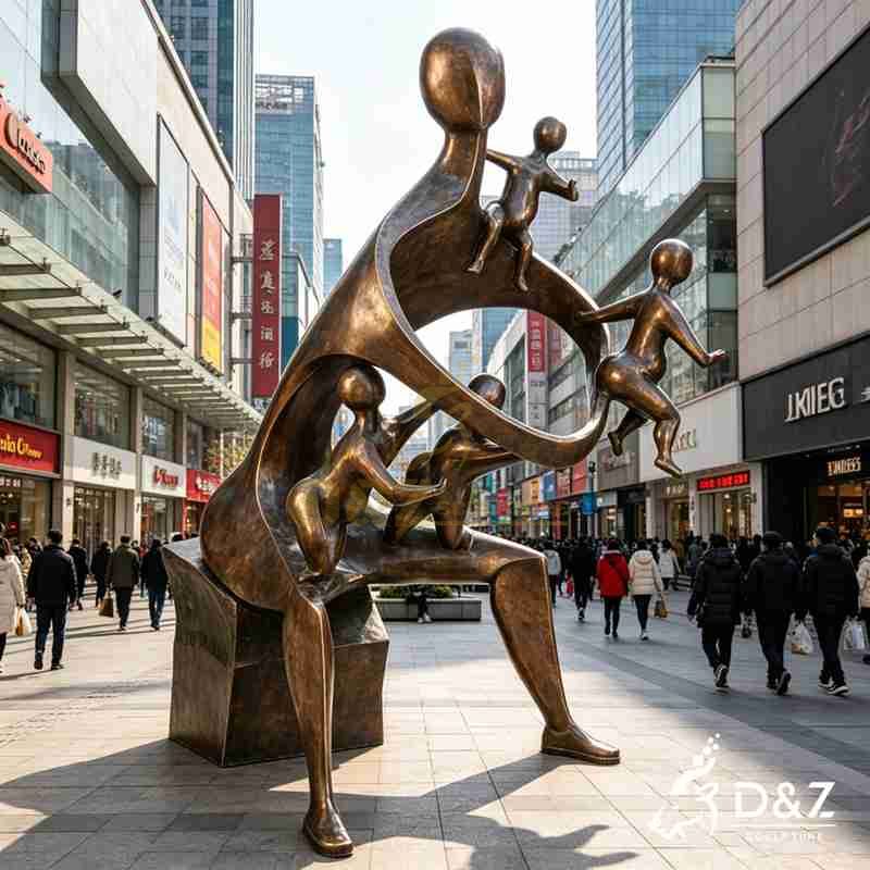 Big Modern Bronze Abstract Daddy Statue for Outdoor DZJ-656
