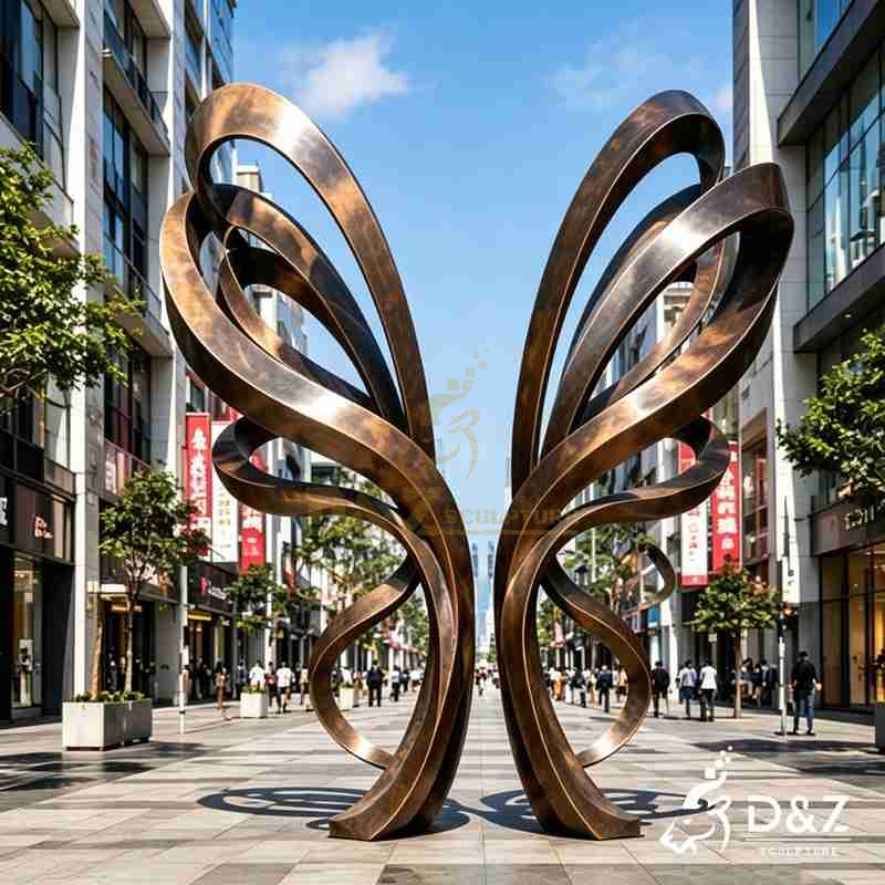 Large Bronze Abstract Butterfly Statue for Outdoor DZJ-659