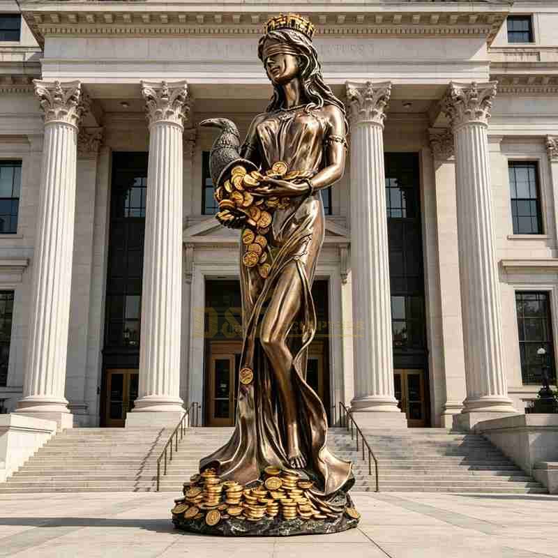 ​Blindfolded tyche lady fortuna roman goddess of luck statue