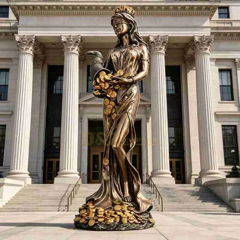 ​Blindfolded tyche lady fortuna roman goddess of luck statue