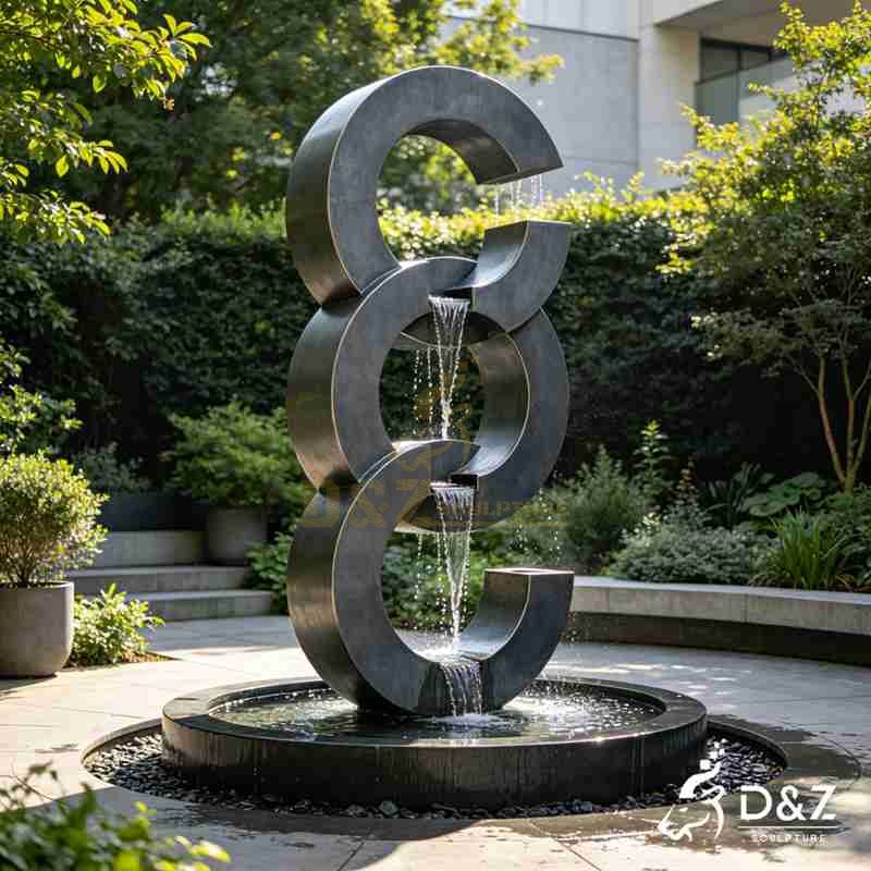 Large Modern Metal Half Circle Fountain for Garden DZJ-669