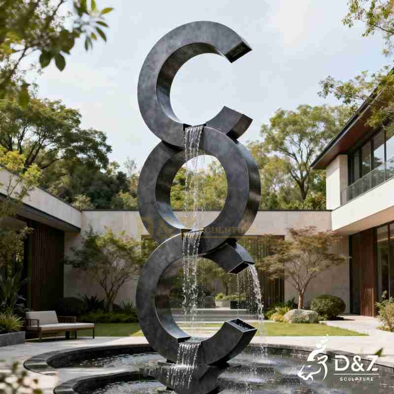 modern metal fountain