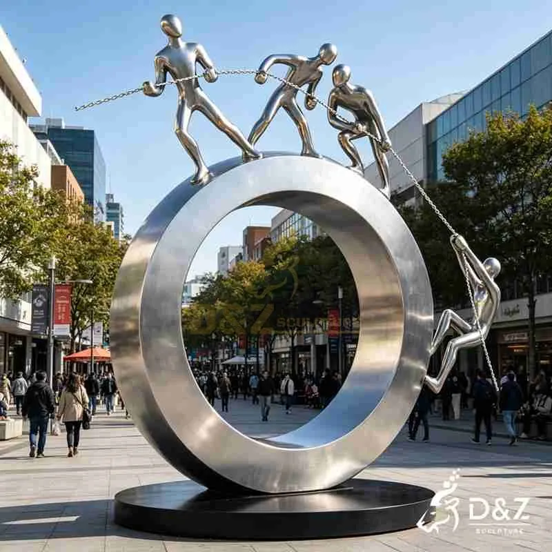 Metal Circle of Friends Sculpture for Garden DZJ-673 Metal Circle of Friends Sculpture for Garden DZJ-673