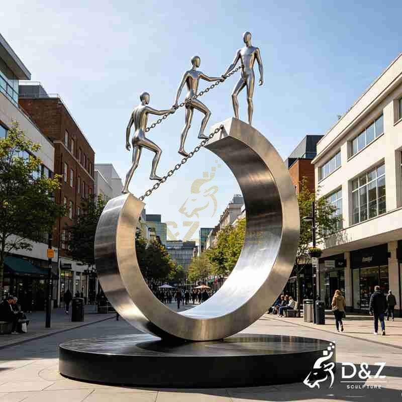 circle of friends metal sculpture