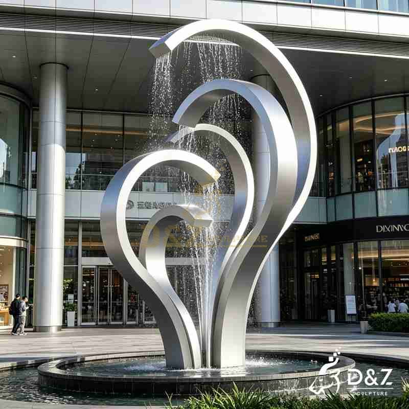 Large Modern Metal Curved Fountain DZJ-678