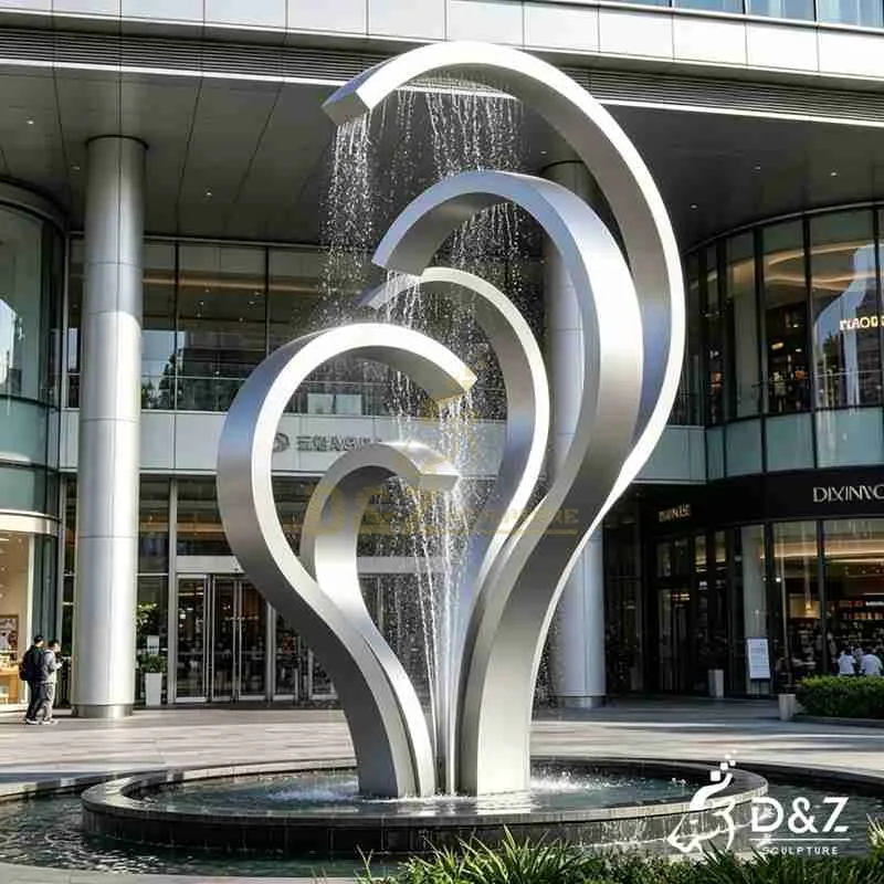 Large Modern Metal Curved Fountain DZJ-678