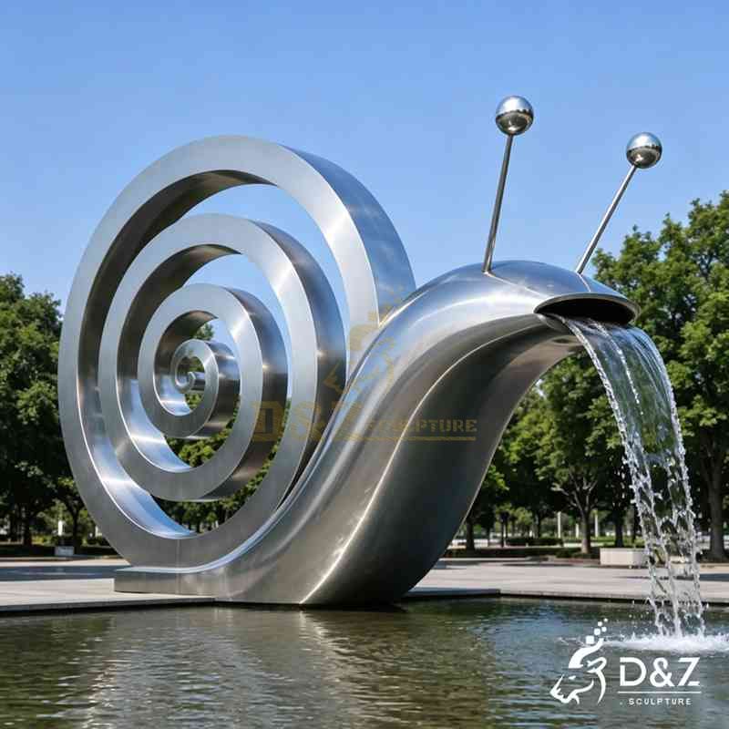 Modern Metal Spiral Snail Fountain for Outdoor DZJ-692