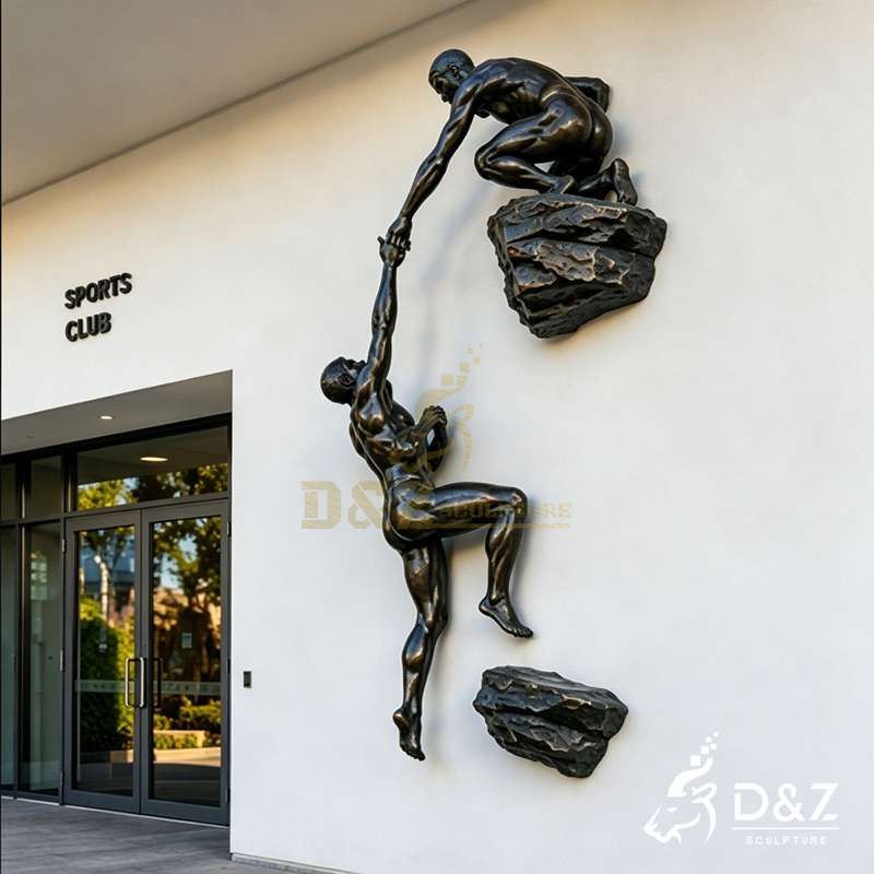 rock climber sculpture