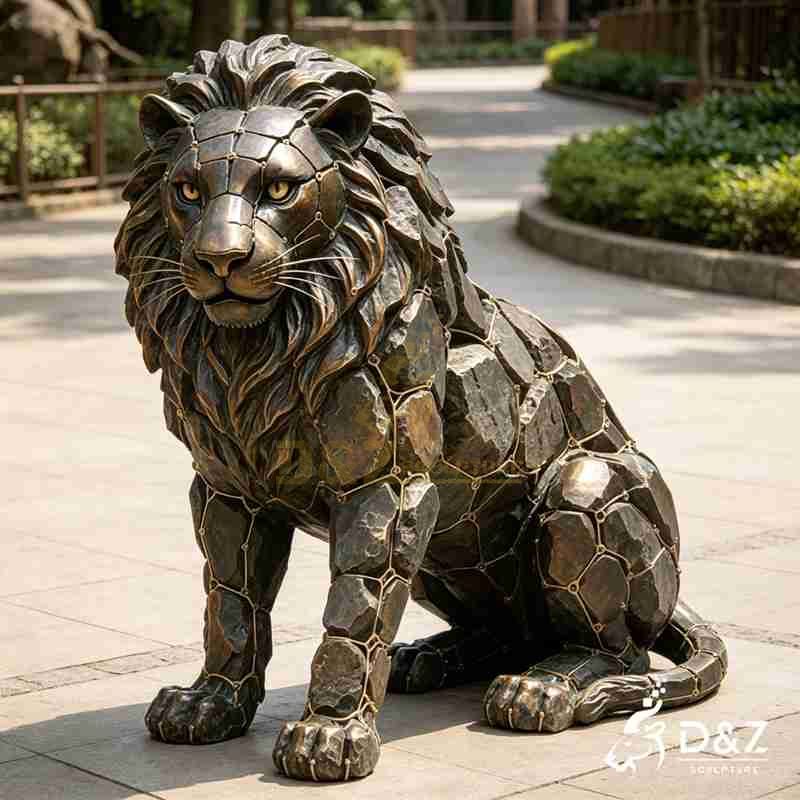 bronze lion statue