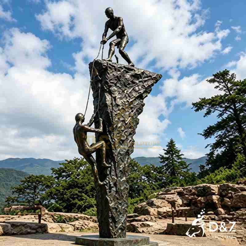 rock climber sculpture