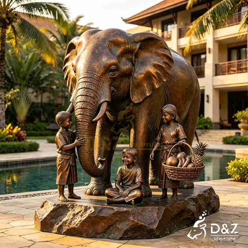 elephant statue with child2