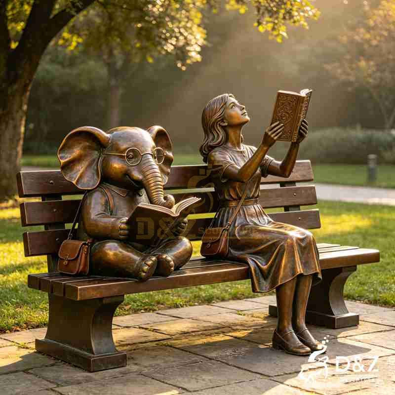 elephant garden bench