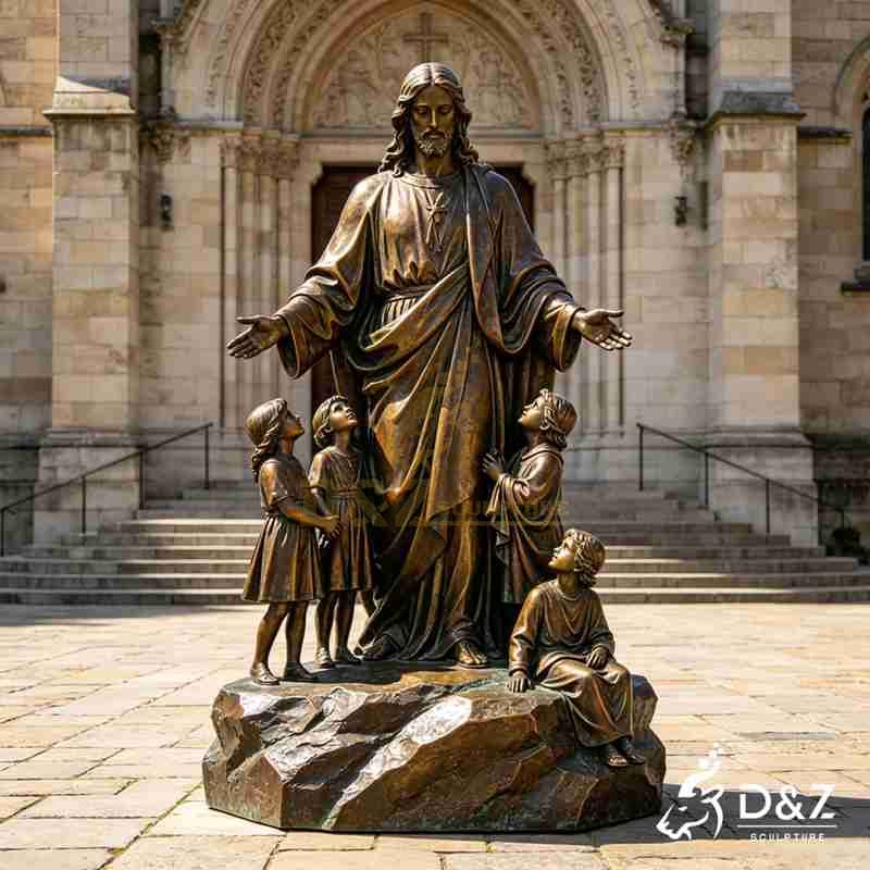 Large Outdoor Jesus with Children Statue for Sale DZJ-718