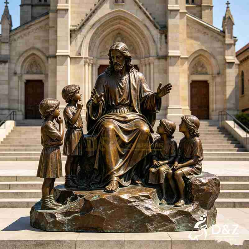 jesus with children statue2