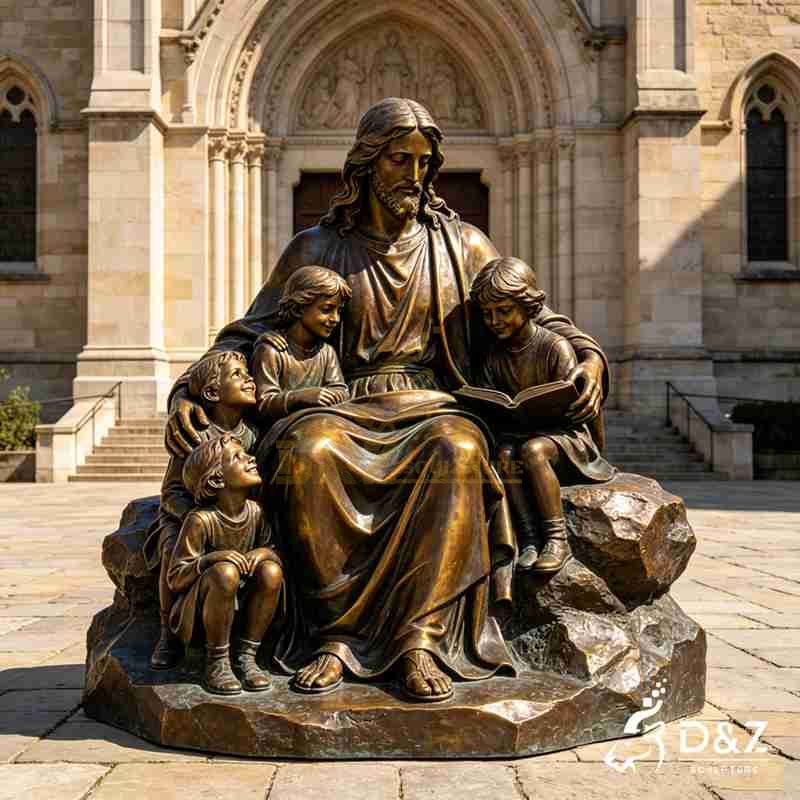 jesus with children statue3