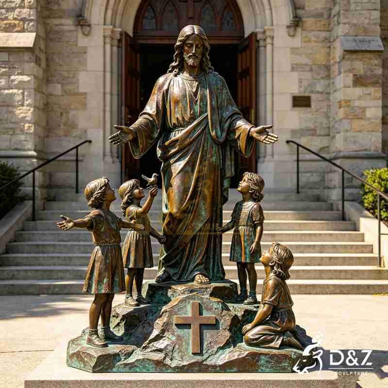 jesus with children statue4