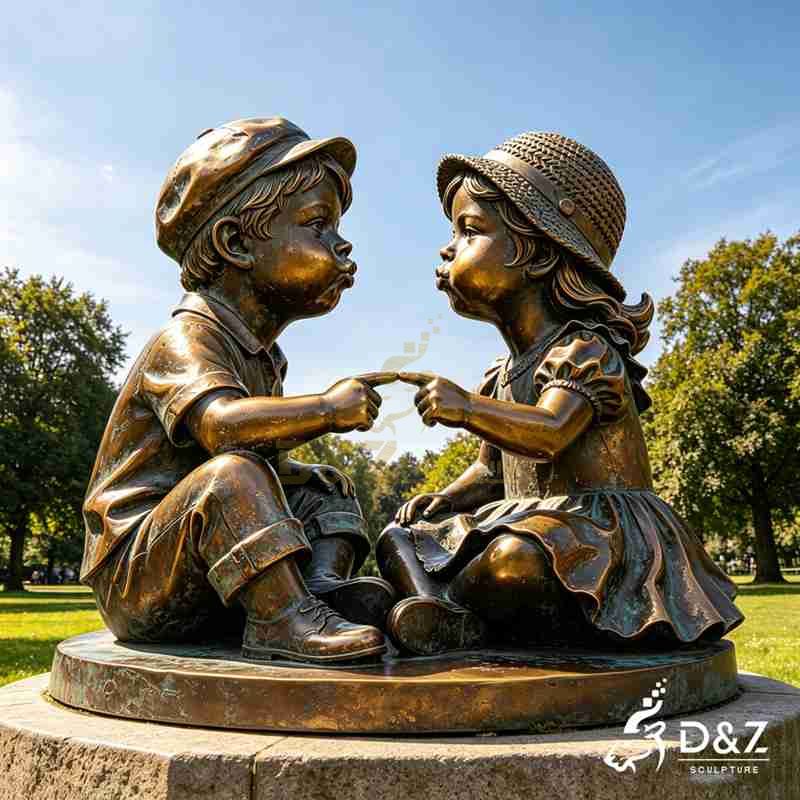dutch boy and girl kissing statue4