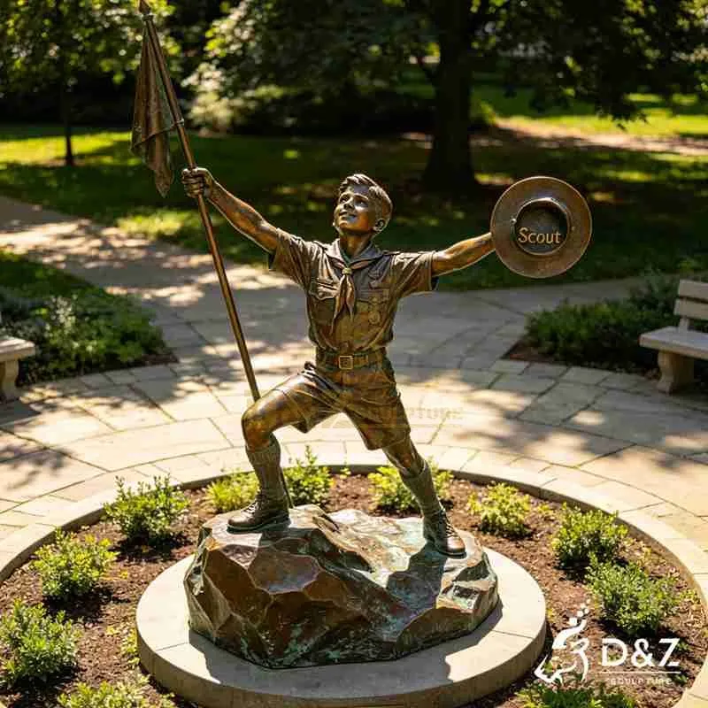 Bronze Boy Scout Statue for Sale DZJ-725