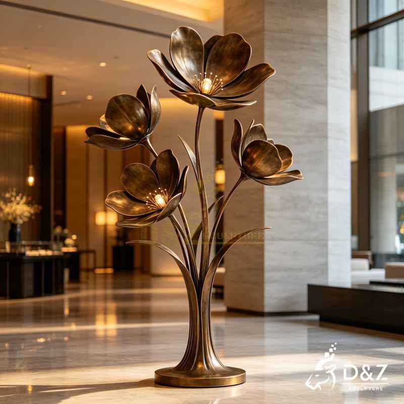 opening flower floor lamp