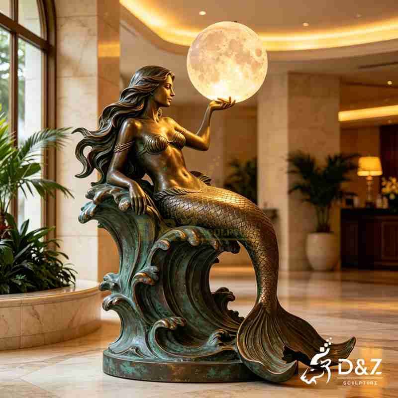 bronze mermaid floor lamp2