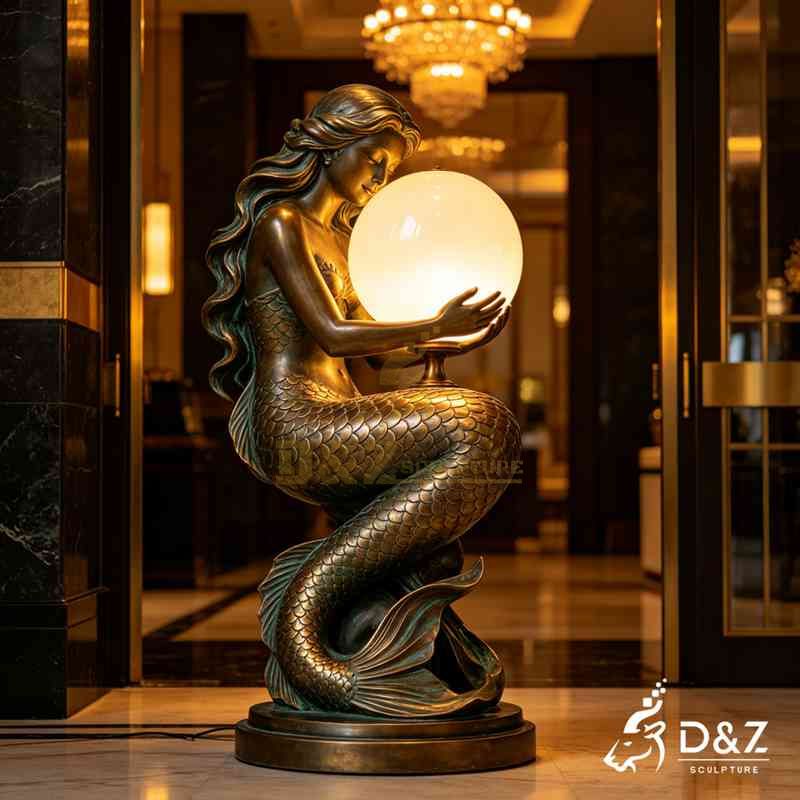 bronze mermaid floor lamp3