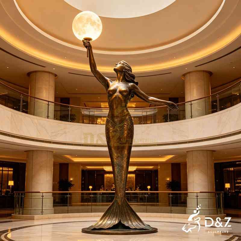 bronze mermaid floor lamp4