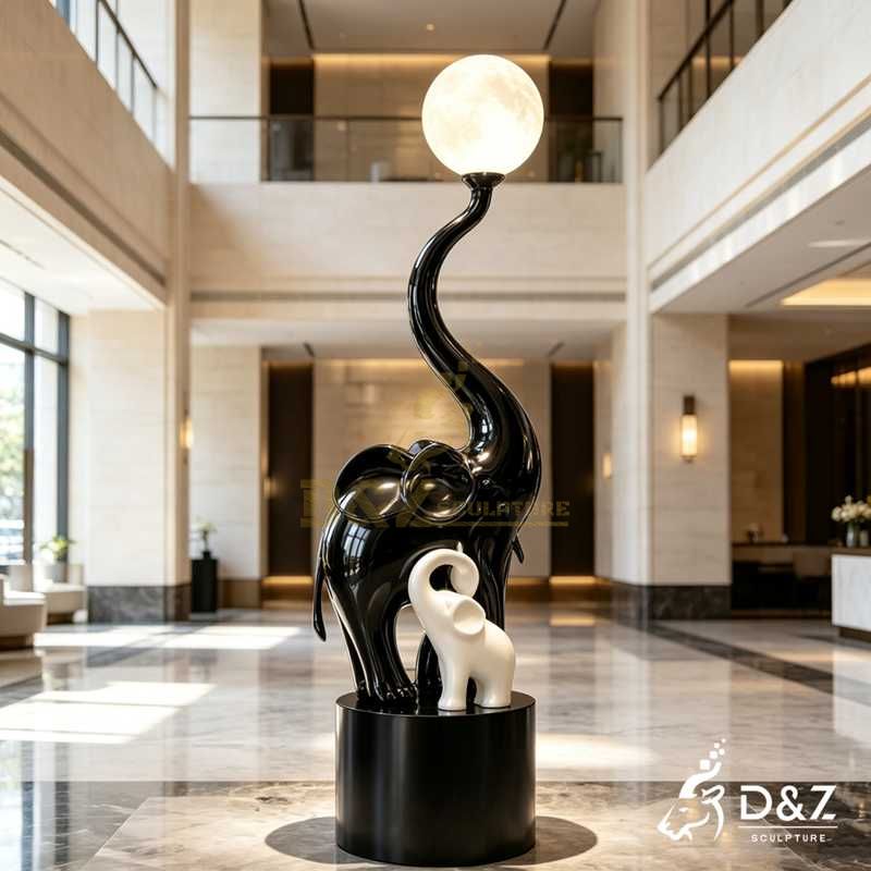 Large Metal Elephant Sculpture Floor Lamp for Sale DZJ-730