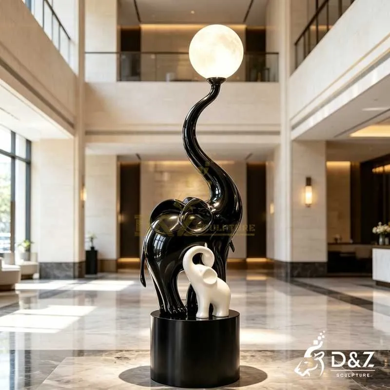 Large Metal Elephant Sculpture Floor Lamp for Sale DZJ-730