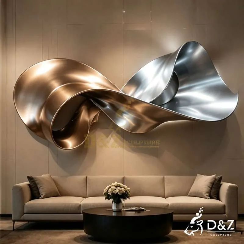 Modern Abstract Metal Ribbon Wall Sculpture DZJ-731