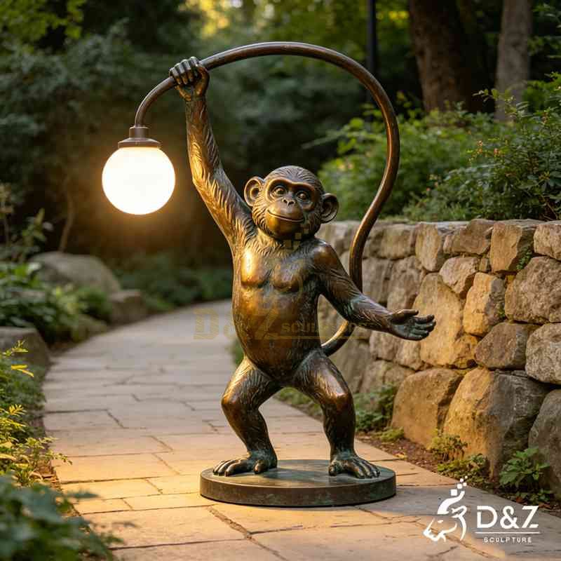 bronze monkey floor lamp3