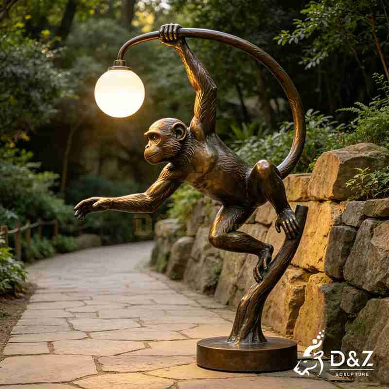 bronze monkey floor lamp4