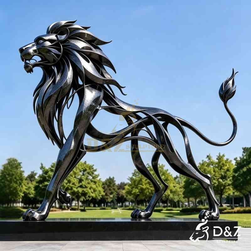 metal lion sculpture