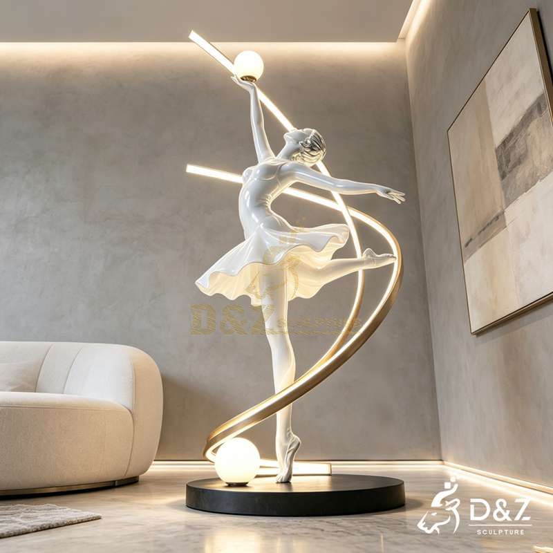 White Metal Ballet Floor Lamp for Home DZJ-739