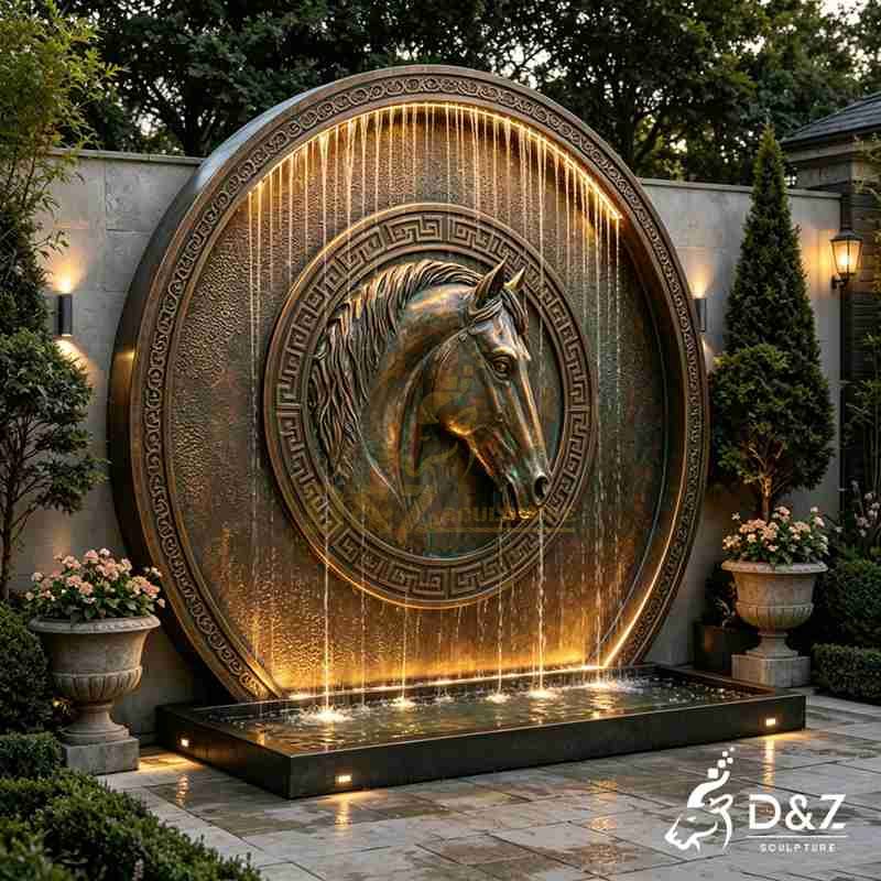 Bronze Horse Head Wall Fountain for Outdoor DZJ-742