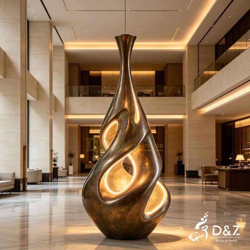 Large Modern Bronze Vase Floor Lamp for Hotel DZJ-743