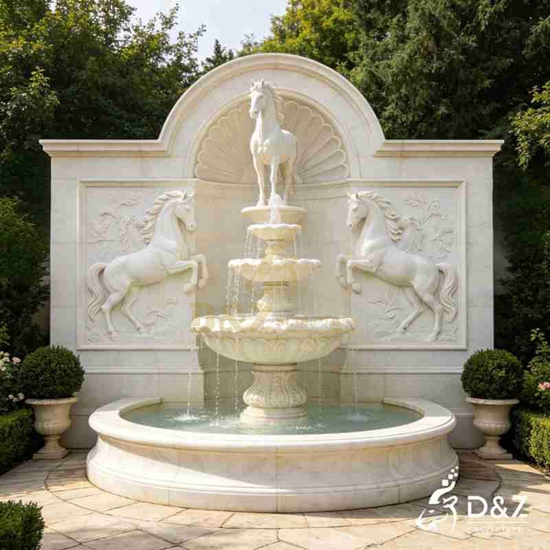 marble horse fountain