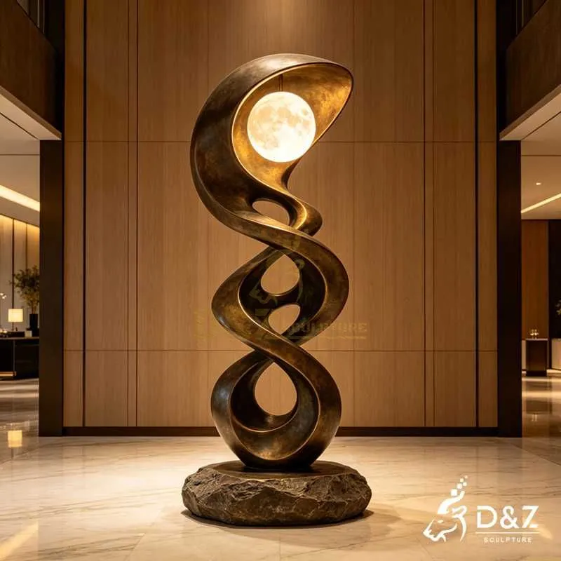 Large Modern Bronze Twisted Floor Lamp for Hotel DZJ-751