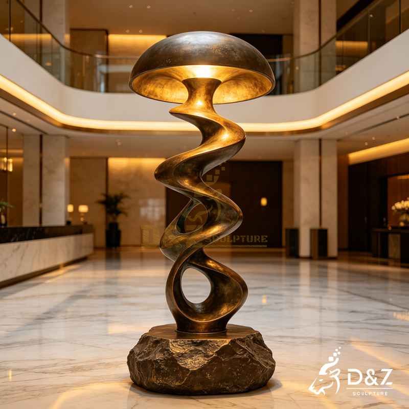twisted bronze floor lamp