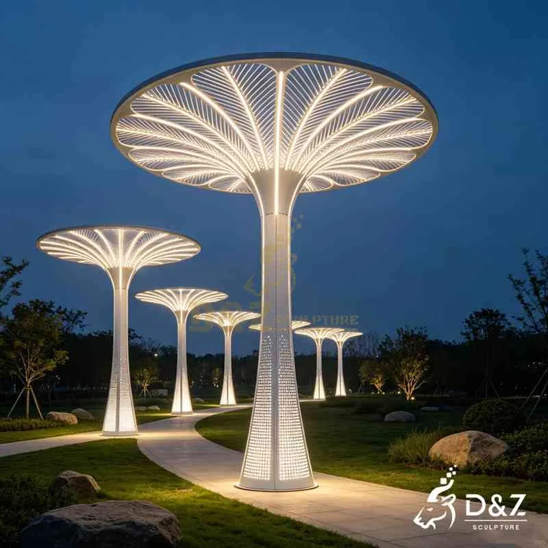 Large White Metal Tree Landscape Lighting for Outdoor DZJ-754
