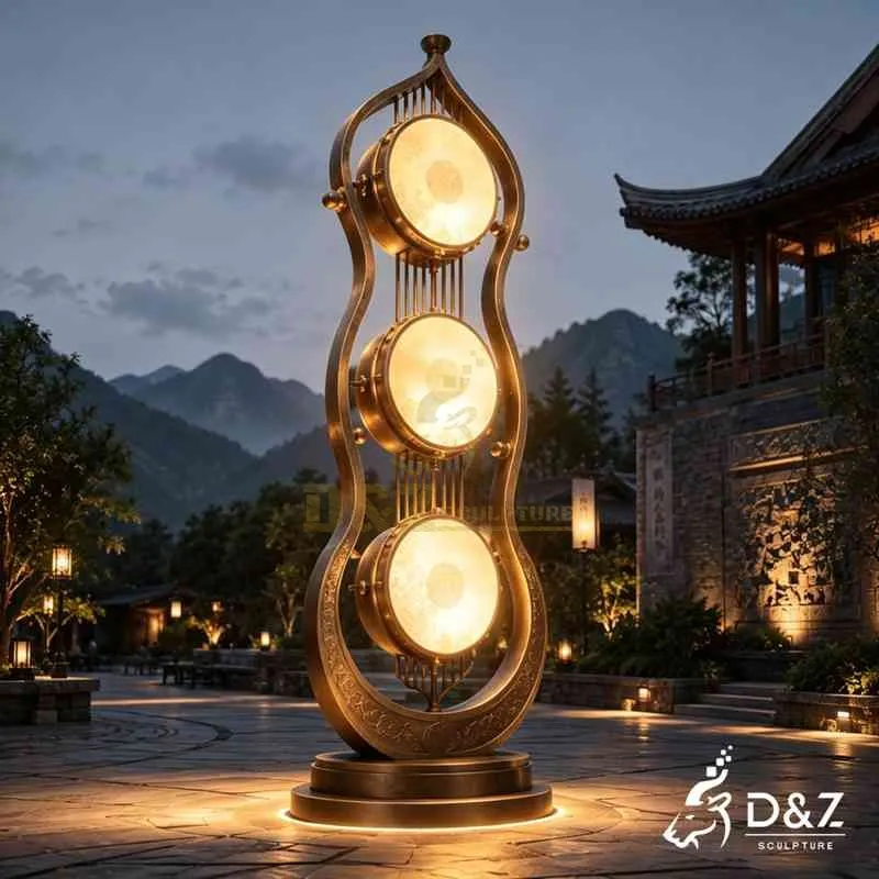 Large Modern Metal Drum Floor Lamp for Outdoor DZJ-756