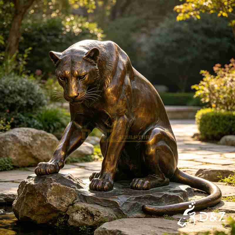 sitting leopard statue2