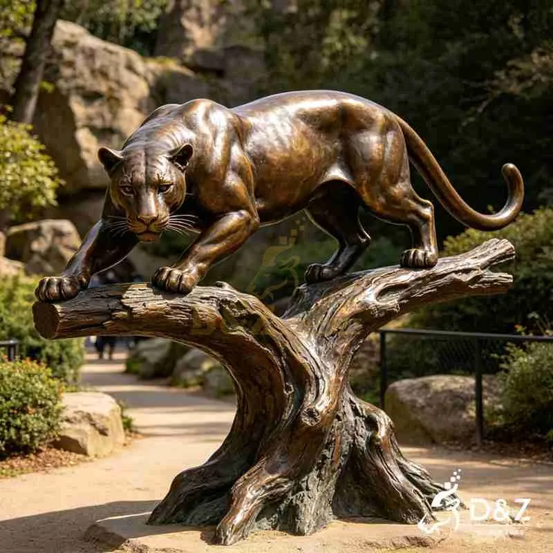 Large Outdoor Bronze Prowling Leopard Statue for Sale DZJ-762