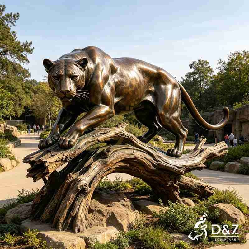 outdoor leopard statue