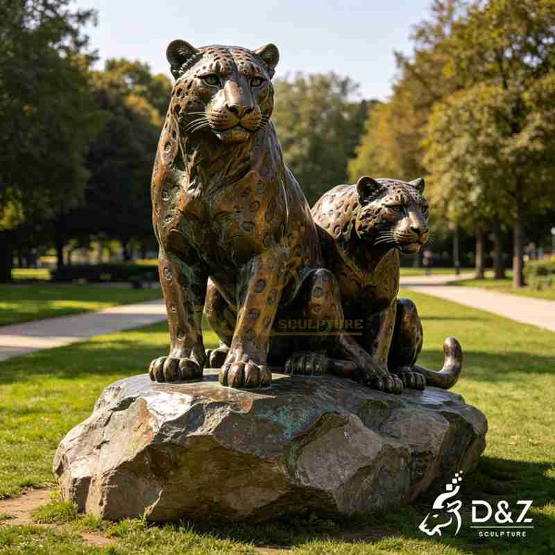 large leopard statue
