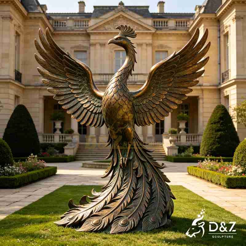 Large Outdoor Bronze Phoenix Statue for Sale DZJ-764