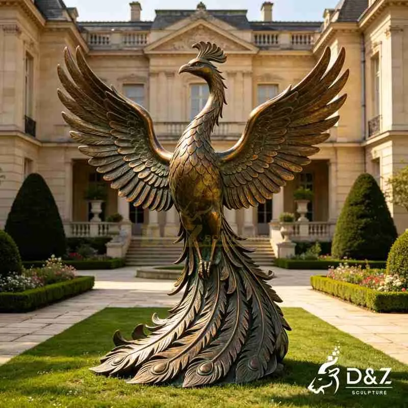 Large Outdoor Bronze Phoenix Statue for Sale DZJ-764